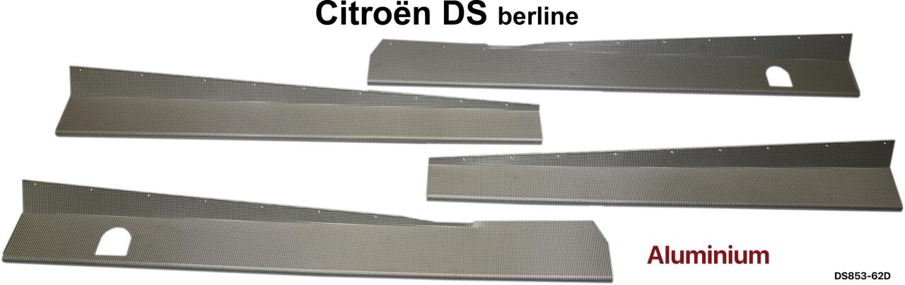 Schweller Verkleidung (4 Stück, für das ganze Fahrzeug) außen. Passend für Citroen DS Limousine. Nachfertigung aus Aluminium (geriffelt