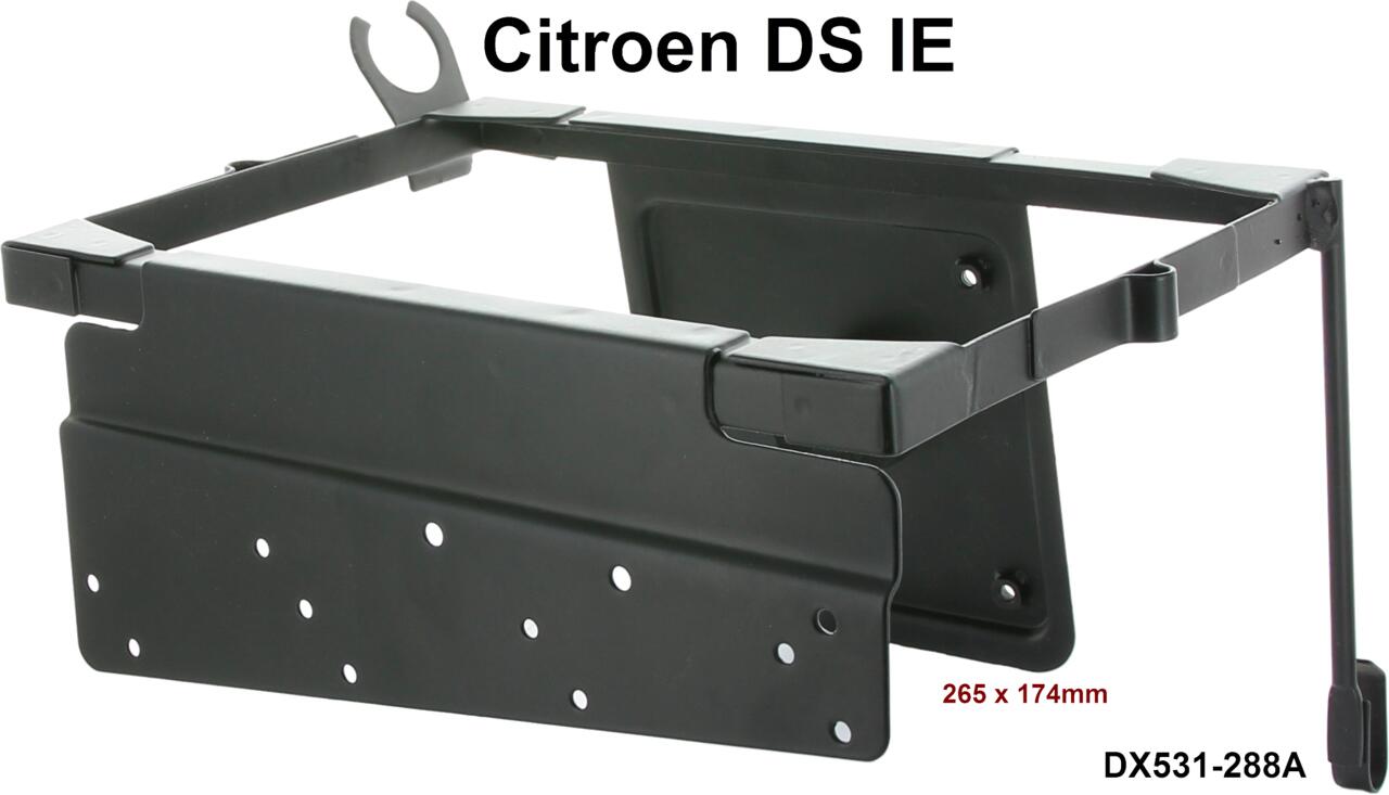 Batteriehalterahmen (aus Blech). Passend für Citroen DS IE, mit Einspritzer Motoren. Innenmaß für die Batterie: 265 x 174mm. Or. Nr. DX531-288A