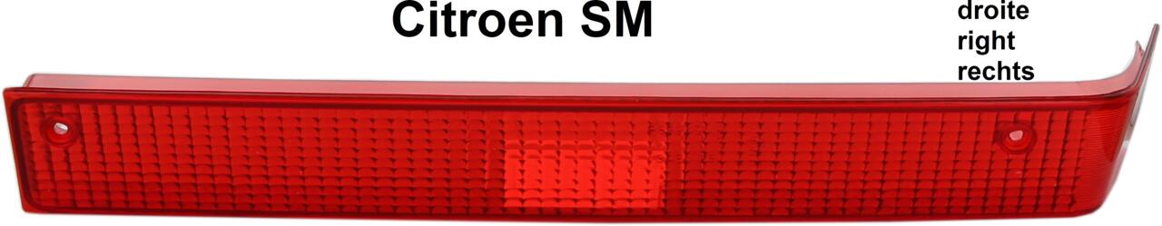 SM, Rücklicht Blinkerkappe rechts. Farbe: rot. Passend für Citroen SM, USA Version.