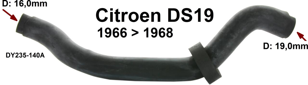 Vorwärmschlauch für den Einlasskrümmer (Vergaservorwärmung). Passend für Citroen DS 19 Halbautomatik, von Baujahr 1966 bis 1968
