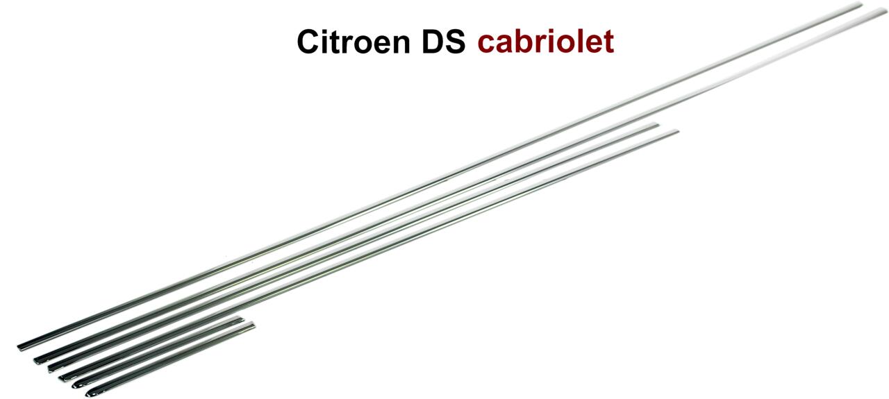 DS Cabrio, Zierleisten schmal, mittig (6-teilig). Passend für Citroen DS Cabriolet.
