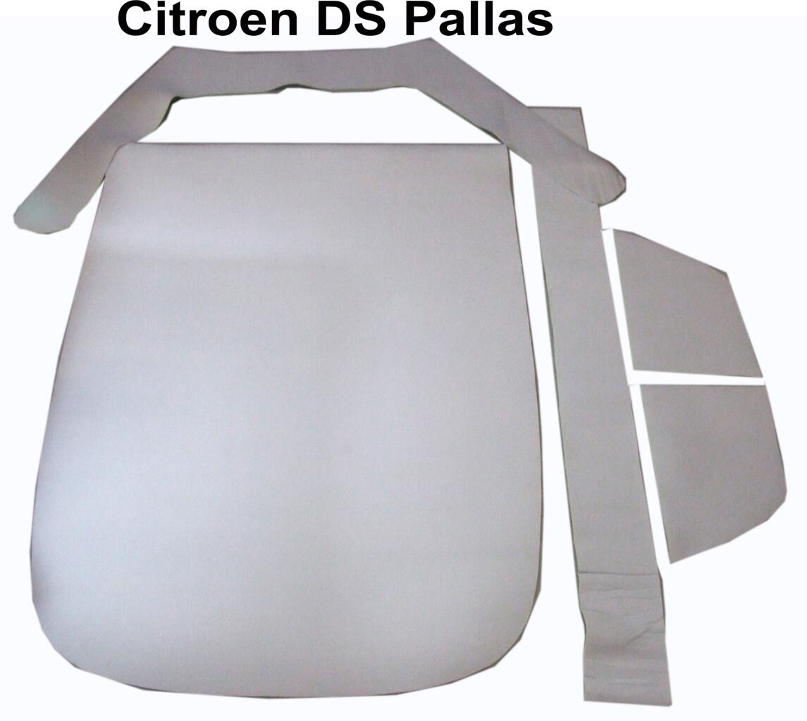Himmel Verkleidungsset, mit Schaumstoff (ca. 7mm) auf der Rückseite. Passend für Citroen DS Pallas! 5 teilig. Or. Nr. DS988-2P