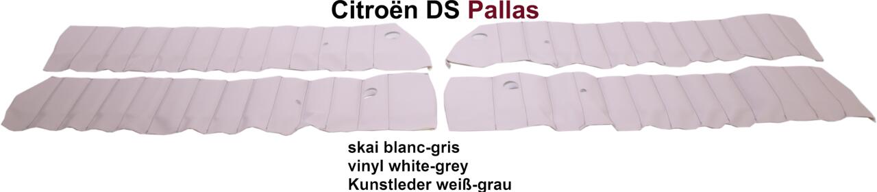 DS Pallas, Türverkleidungsbezug (4 Stück), oberhalb der Türen. Passend für DS Pallas. Kunstleder weiß-grau.