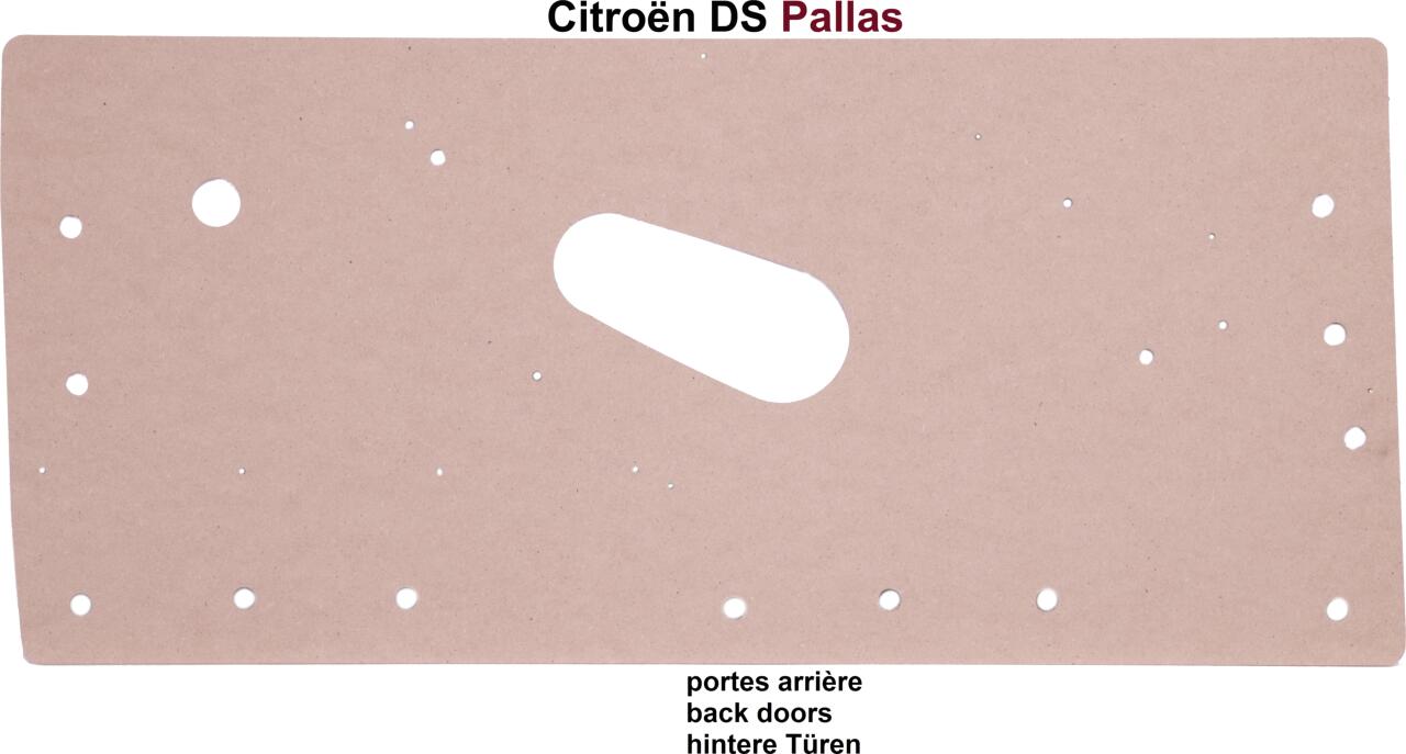 Türverkleidungsholz hinten, ohne Bezug. Passend für Citroen DS Pallas. Per Stück, links + rechts passend.