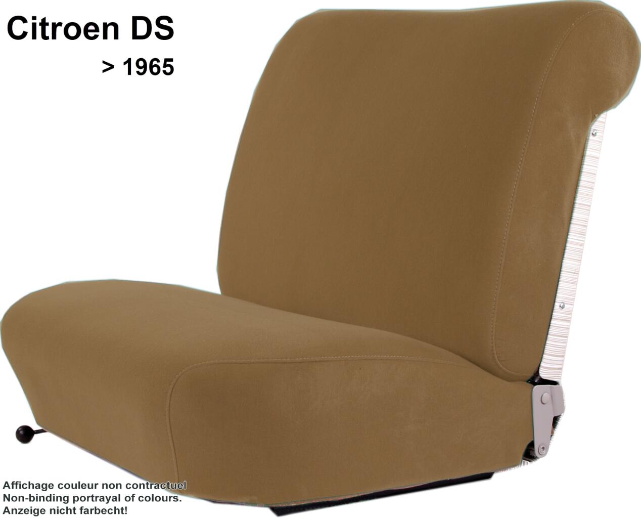 DS >1965, Sitzbezüge vorne + hinten, Citroen DS (Non Pallas) bis Baujahr 1965 (niedrige Rückenlehne). Farbe beige (Jersey beige)