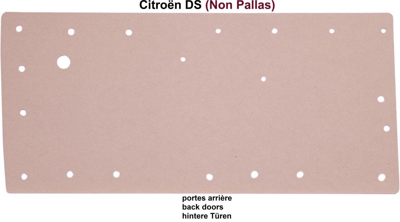 Türverkleidungsholz hinten, ohne Bezug. Passend für Citroen DS Non Pallas. Per Stück, links + rechts passend.