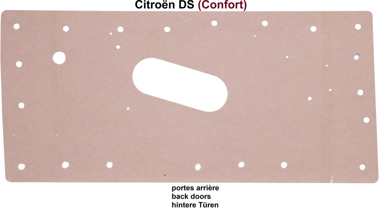 Türverkleidungsholz hinten, ohne Bezug. Passend für Citroen DS Comfort (Fahrzeuge mit einer einfachen Türverkleidung aus Kunstleder