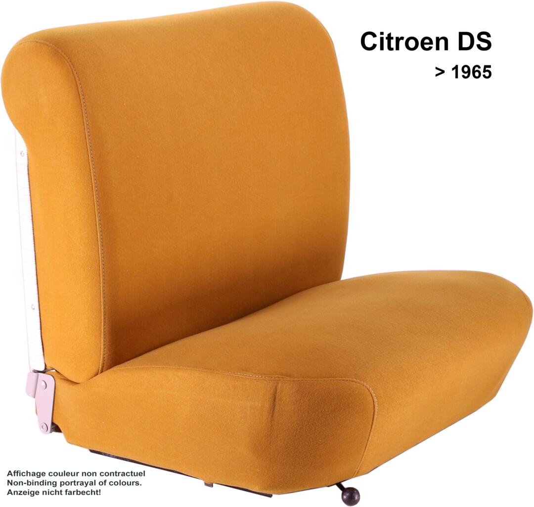 DS >1965, Sitzbezüge vorne + hinten, Citroen DS (Non Pallas) bis Baujahr 1965 (niedrige Rückenlehne). Farbe ocker (vieil or)