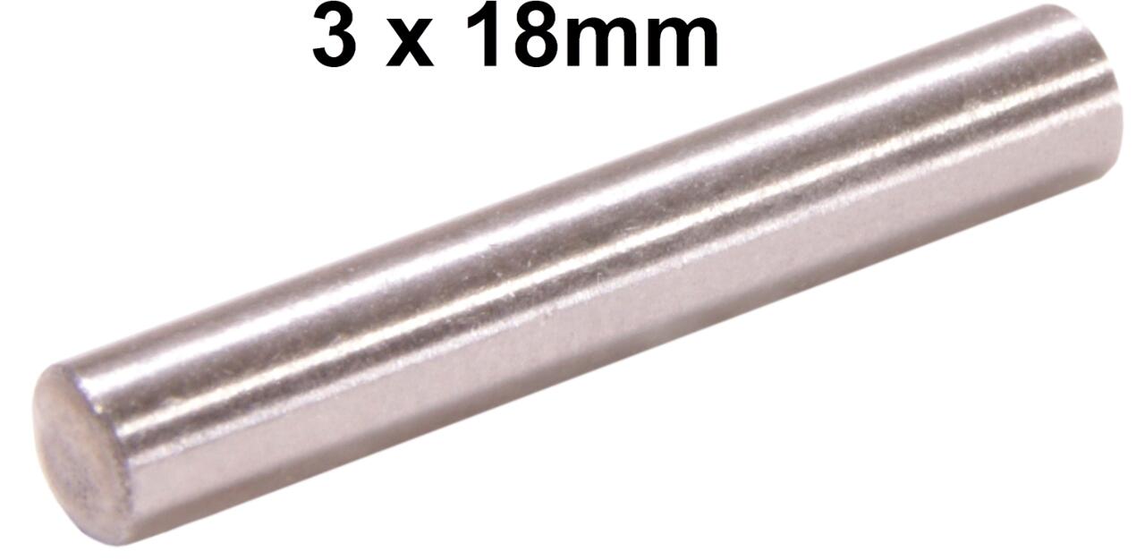 Sicherungsachse, für die Befestigung der Fensterkurbel. Passend für Citroen DS und viele andere französische Fahrzeuge. Abmessung: 3 x 18mm.