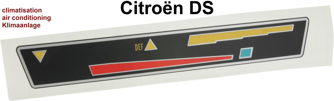 Aufkleber für die Heizungregulierung / Klimaanlage. Passend für Citroen DS, nur mit Klimaanlage (climatiseur)
