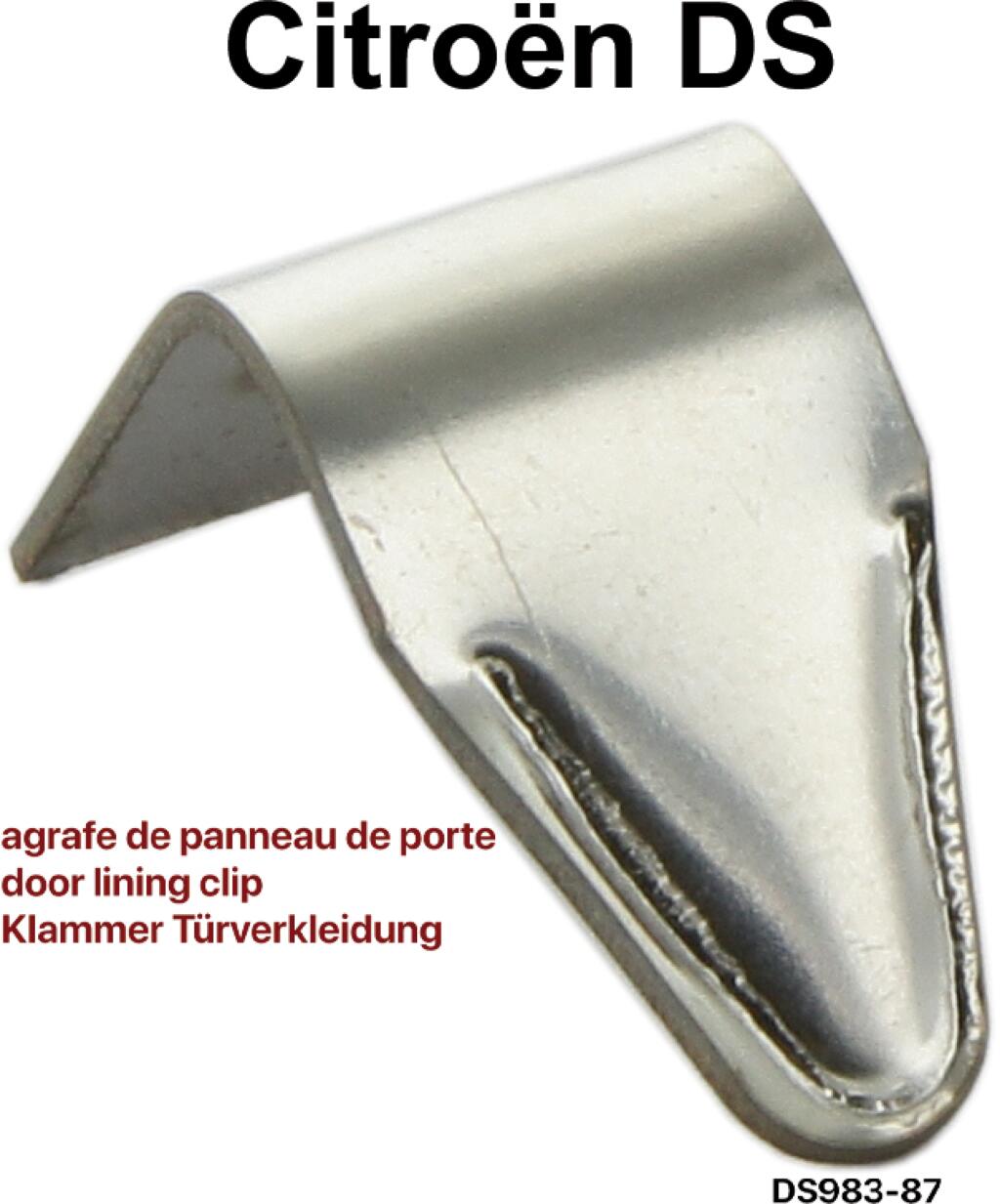 Türverkleidung Haltelasche (Spange, optisch wie Original mit 2 Sicken), für die vorderen Türverkleidungen. Passend für Citroen DS