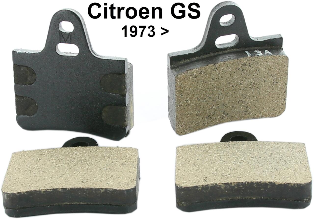 Bremsklötze hinten. Passend für Citroen GS (2 Serie), ab Baujahr 1973. Breite: 54mm. Höhe 60mm. Dicke 12mm. Ohne Verschleißanzeige!