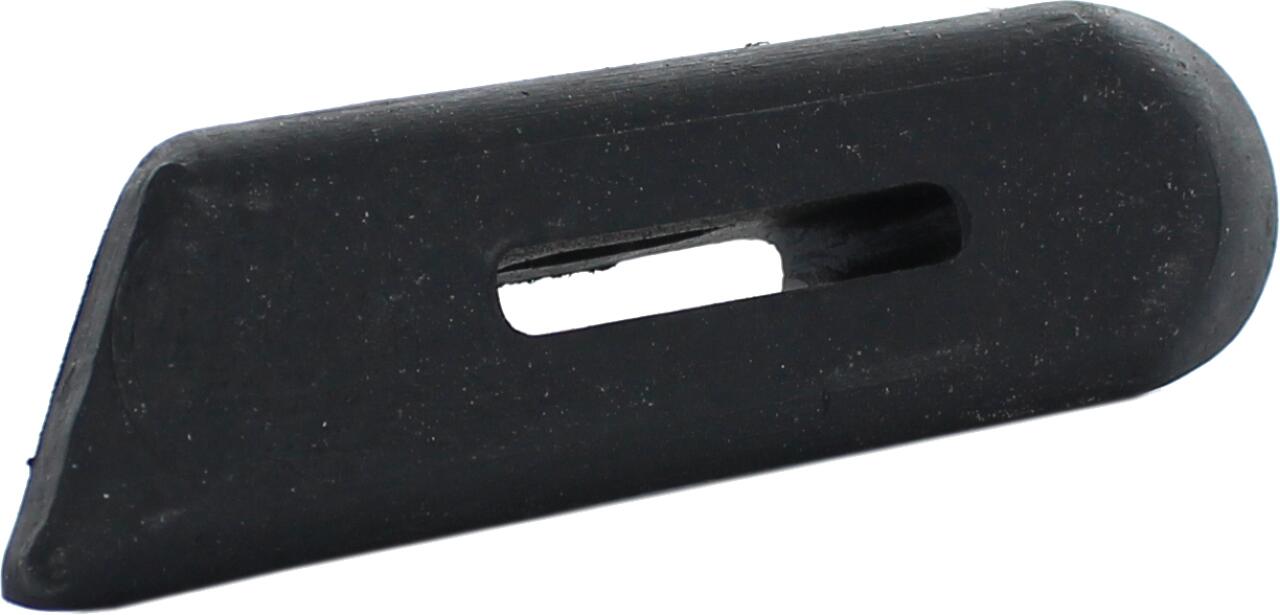 Gummidichtung für den Stoßstangenhalter hinten links. Passend für Citroen 11CV, bis Baujahr 07/1952. Abmessung: 128 x 35 x 30mm. Or. Nr. 298076