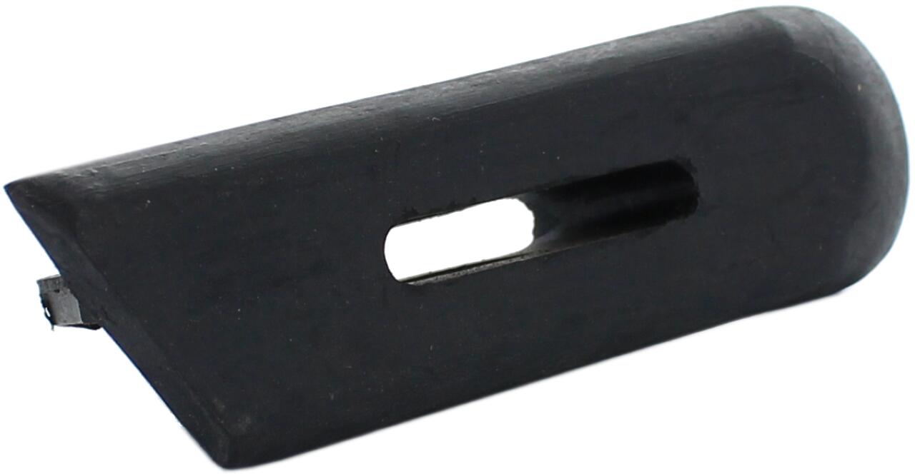 Gummidichtung für den Stoßstangenhalter hinten rechts. Passend für Citroen 11CV, bis Baujahr 07/1952. Abmessung: 128 x 35 x 30mm. Or. Nr. 298075