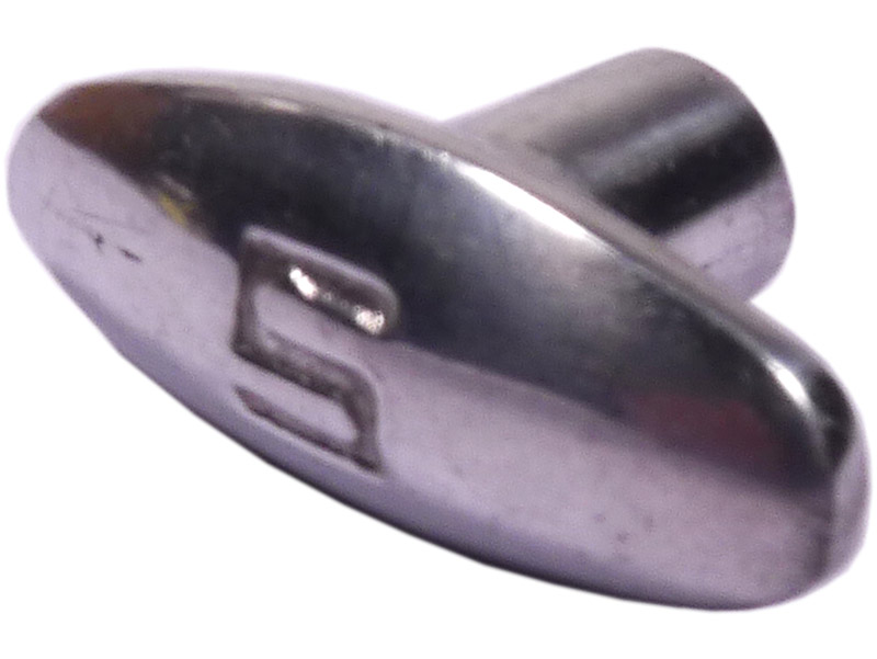 Zugknopf "S" für Chokezug. Passend für Citroen 11CV, 15CV, 2CV alt, HY. Der Griff ist oval und aus Aluminium.