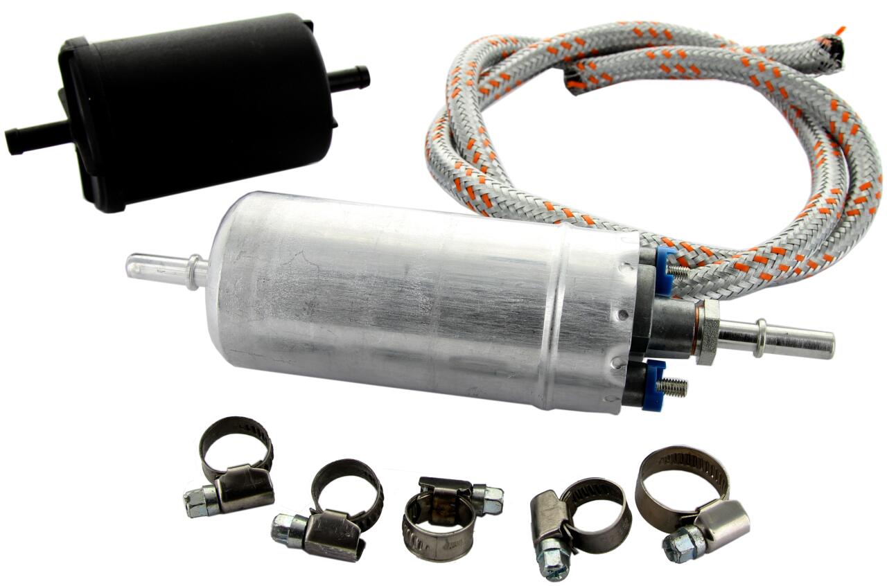 P 505, Benzinpumpe elektrisch, passend für Peugeot 505 mit Bosch Einspritzung. Die Pumpe wird incl. Kraftstofffilter geliefert