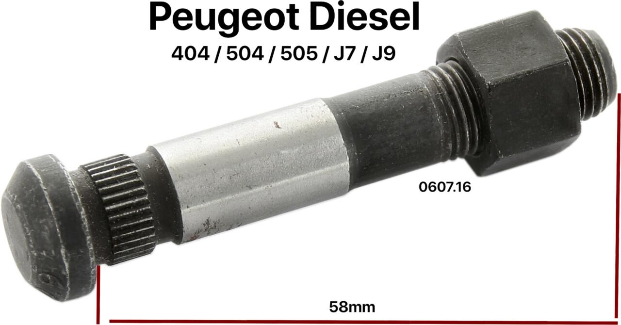 P 404/504/J5, Pleuellagerschraube. Passend für Peugeot 404 Diesel, 504D, 505D, J7D, J9D. Passend für Motoren 2,1L, 2,3L, 2,5L. Durchmesser: 10,25mm