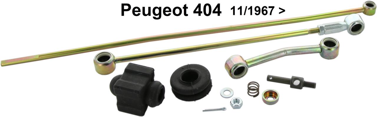 P 404, Schaltgestänge Reparatursatz (am Getriebe). Passend für Peugrot 404, ab Baujahr 11/1967.