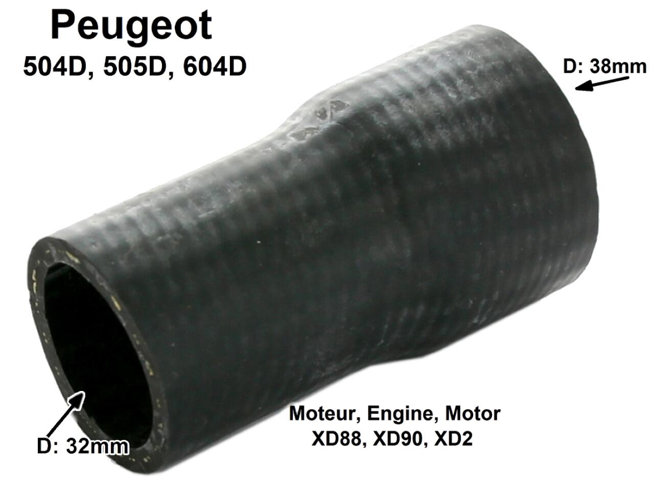 P 504/505/604, Kühlerschlauch Reduzierstück. Diesel Motor: XD88, XD90, XD2. Passend für Peugeot 504D (ab Baujahr 1970), 505D, 604D