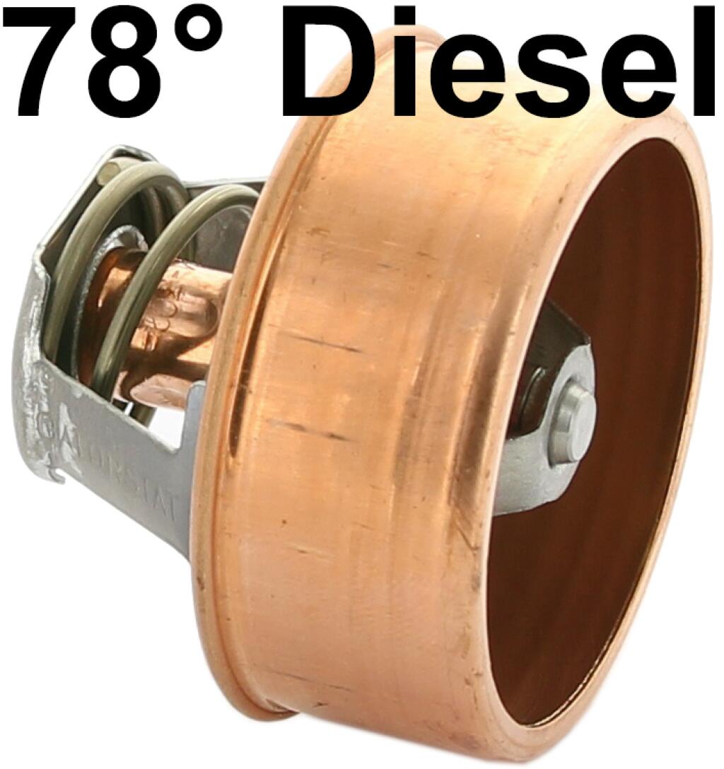 Thermostat 78°C. Passend für Peugeot 504 + 505 Diesel. (alle Motoren, 1,9 + 2,1 + 2,3D). Motor XD88, XD4, XD90, XD2, XD3. Or. Nr. 1337.66