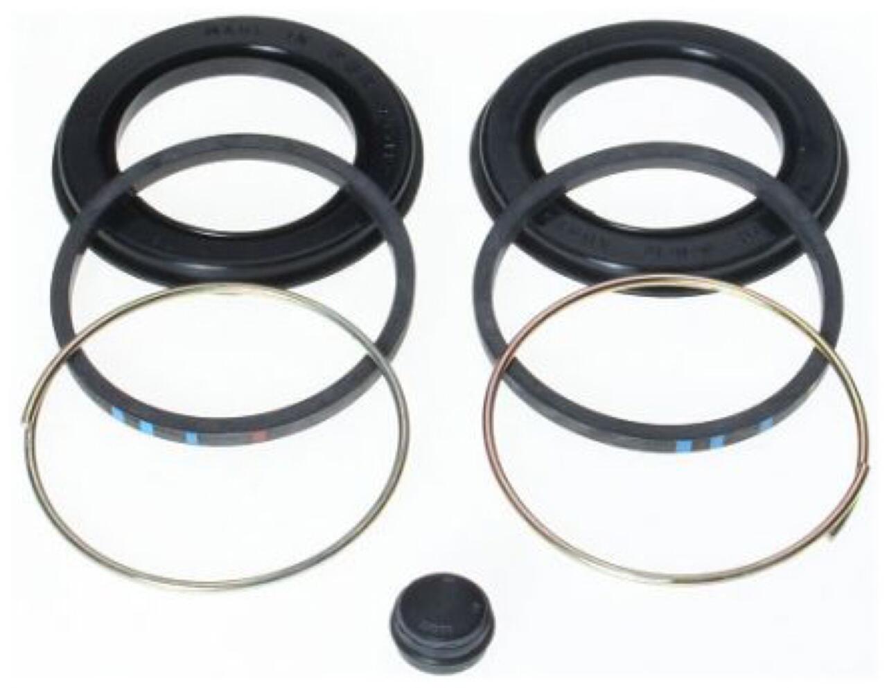 P 204, Reparatursatz für den Bremssattel (ohne Kolben). Bremssystem: Girling. Für 48mm Kolben. Passend für Peugeot 204, von Baujahr 1965 bis 1969.
