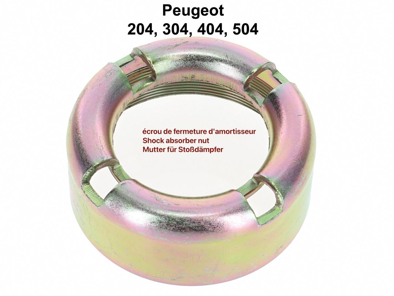 Stoßdämpfer Mutter. Aussendurchmesser: 55mm. Passend für Peugeot 204, 304, 404, 504.