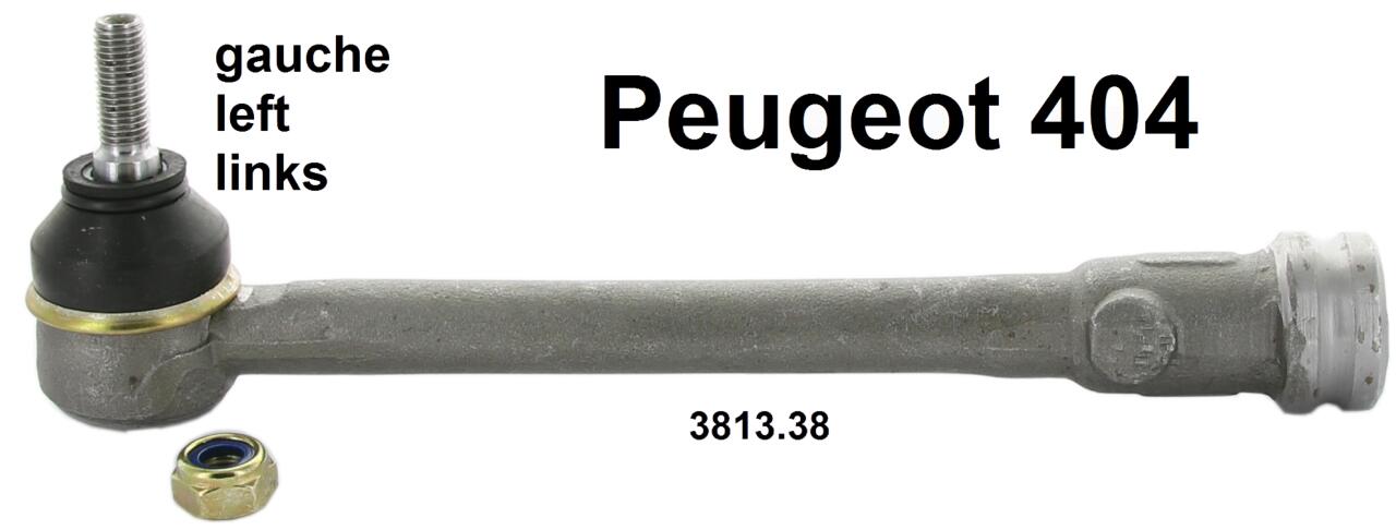 P 404, Spurstange links (incl. Spurstangenkopf). Passend für Peugeot 404. Innengewinde M16 x 1,5. Or. Nr. 3813.38 Made in Italy