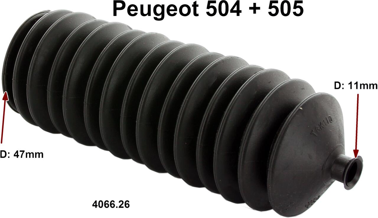 P 504/505, Lenkmanschette ( mechanische Lenkung). Passend für Peugeot 504, ab Baujahr 1986. Peugeot 505. Durchmesser ca. 47 + 11mm. Or. Nr. 4066.26