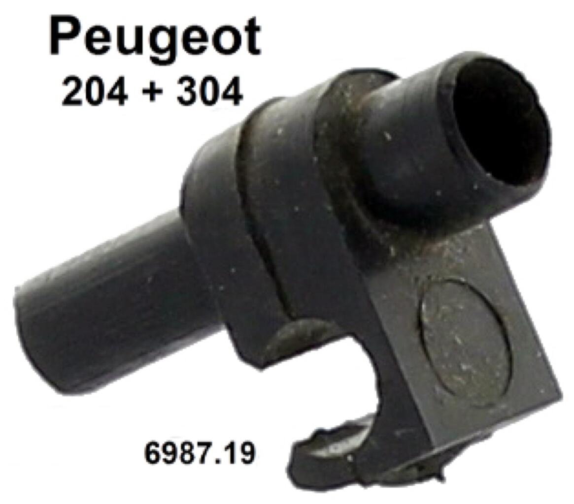 P 204/304, Halterung für den Scheibenwasserschlauch (Kunststoff). Passend für Peugeot 204 + 304. Or. Nr. 6987.19