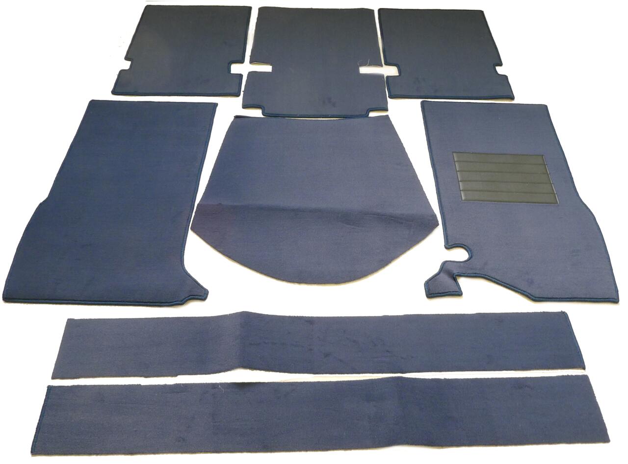 P 404, Teppichsatz aus Velour. Passend für Peugeot 404 Limousine. Farbe: dunkelblau