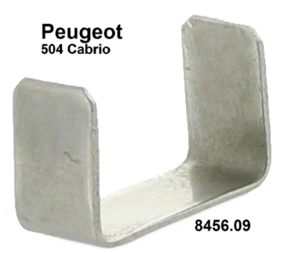 P 504C, Persenning Haltebügel für die Schlitzplatte (aus Metall). Passend für Peugeot 504 Cabrio. Per Stück. Or. Nr. 8456.09