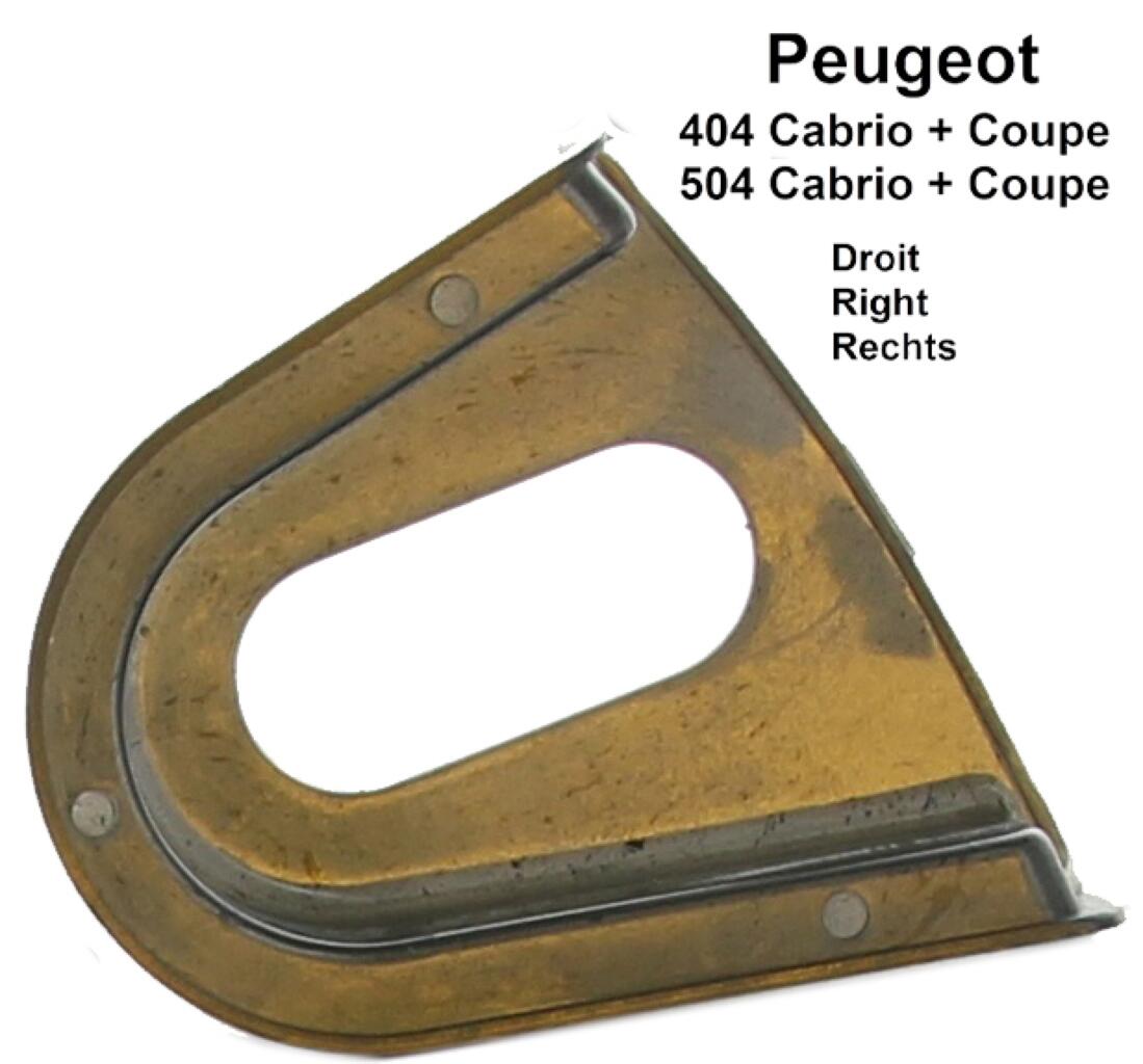 P 404/504, Gummi Unterlage rechts, für die Metallführung für den Schließkeil - Zentrierkeil. Passend für Peugeot 404 Cabrio + Coupe