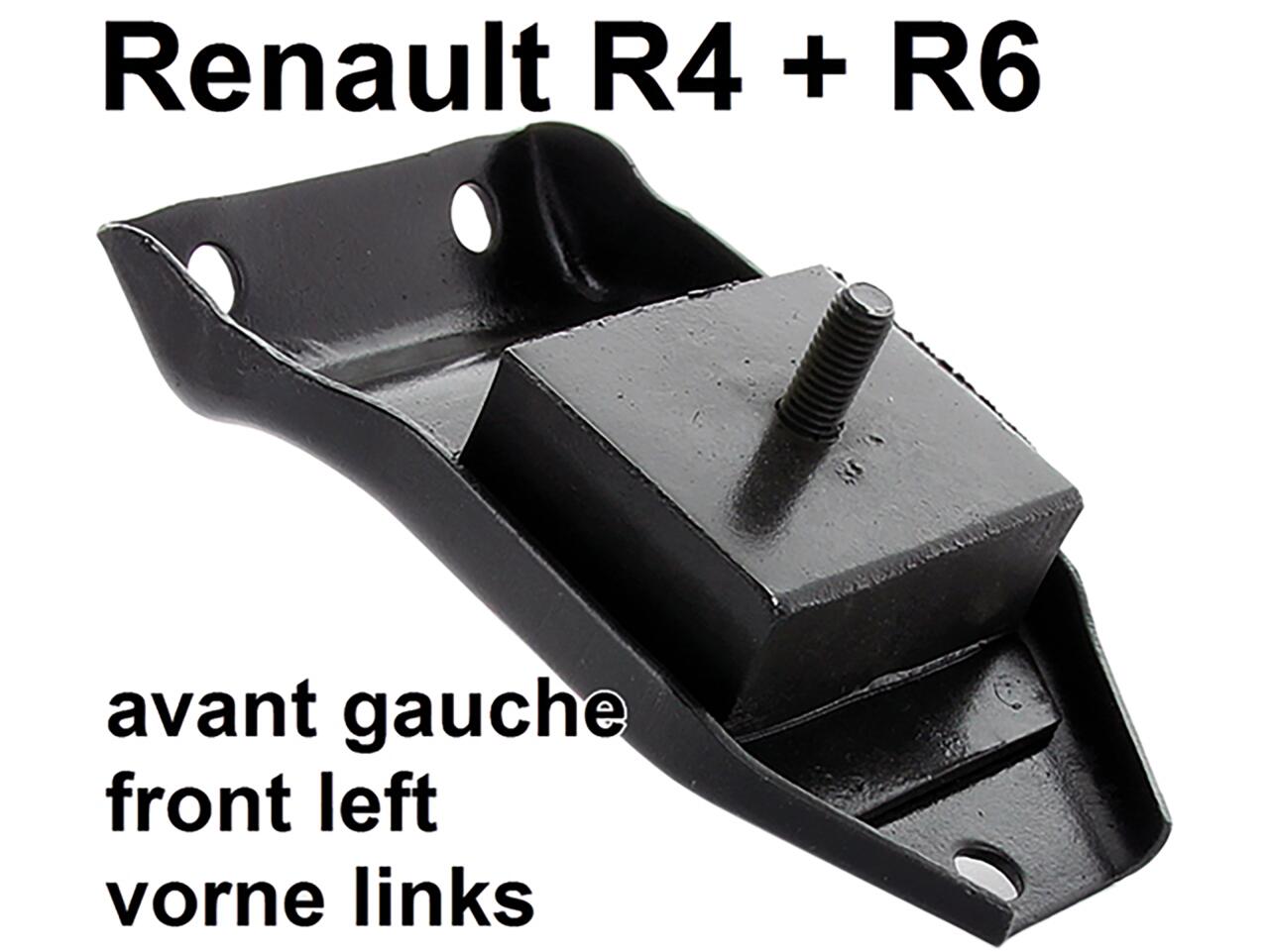 R4, Motorhalterung, vorne links. Passend für Renault R4 (R1123, R1126, R1129, R2106, R2391, R2392), von Baujahr 1976 bis 1982. R4 (R1123, R2106