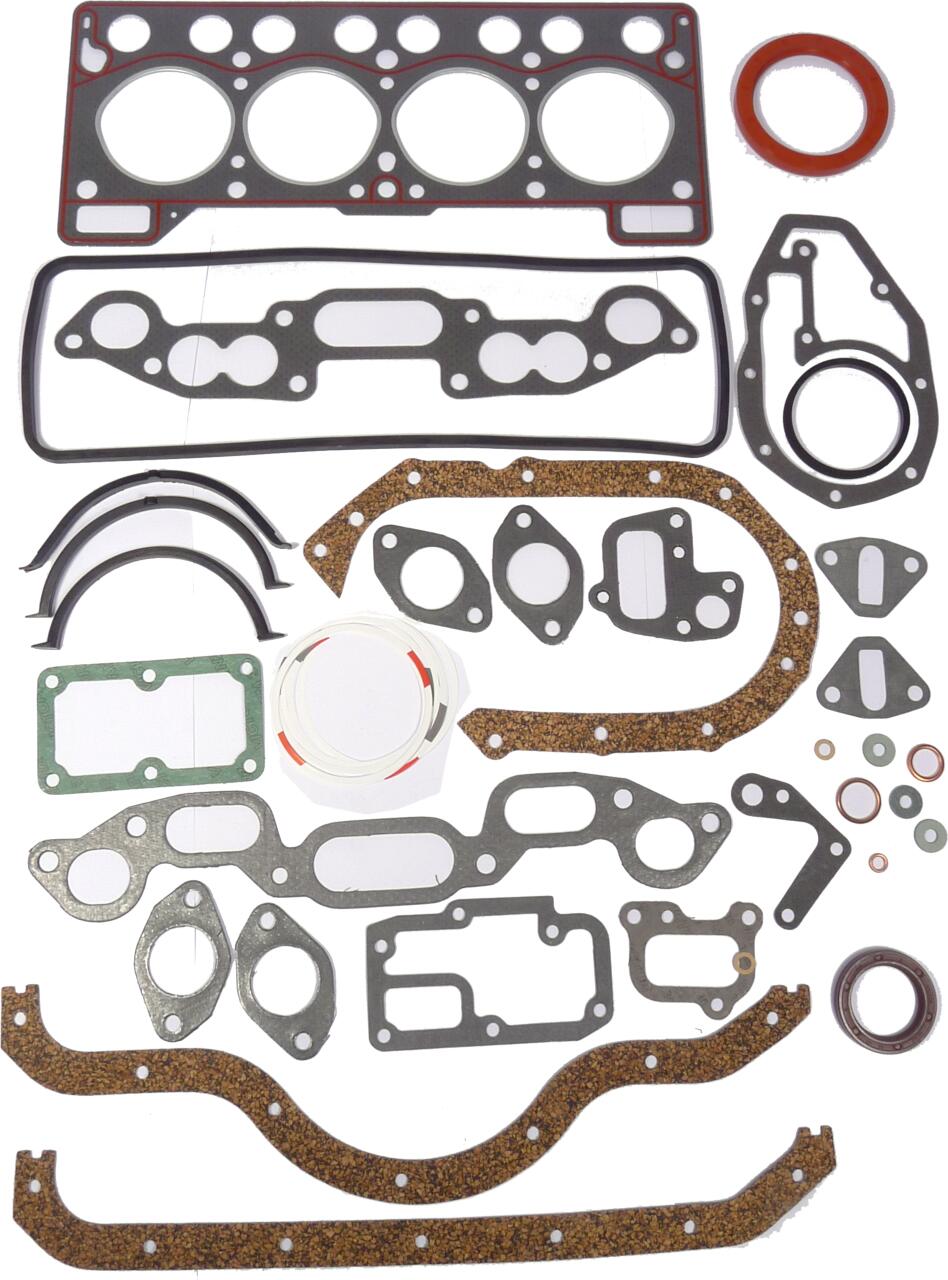 R8/R10, Motordichtsatz komplett, inclusive Zylinderkopfdichtung + Simmerringe. Passend für Renault R8, R8S, R10. Motor: 689-01/03 (956ccm)