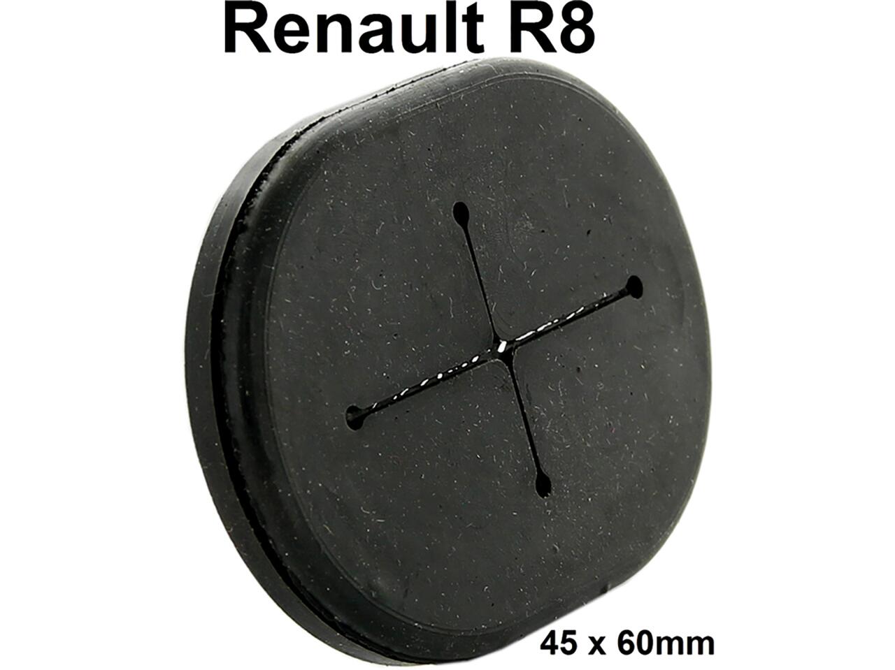 R8, Gummiabdeckung in der Motor Stirnwand, für das Kurbelwellenloch. Passend für Renault R8.