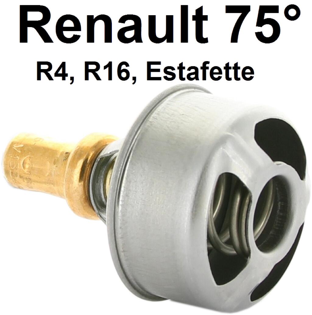 Thermostat 75°. Passend für Renault R4, von Baujahr 1963 bis 1990 (845ccm + 1108ccm). Renault R16, Estafette. Durchmesser: 40,5mm