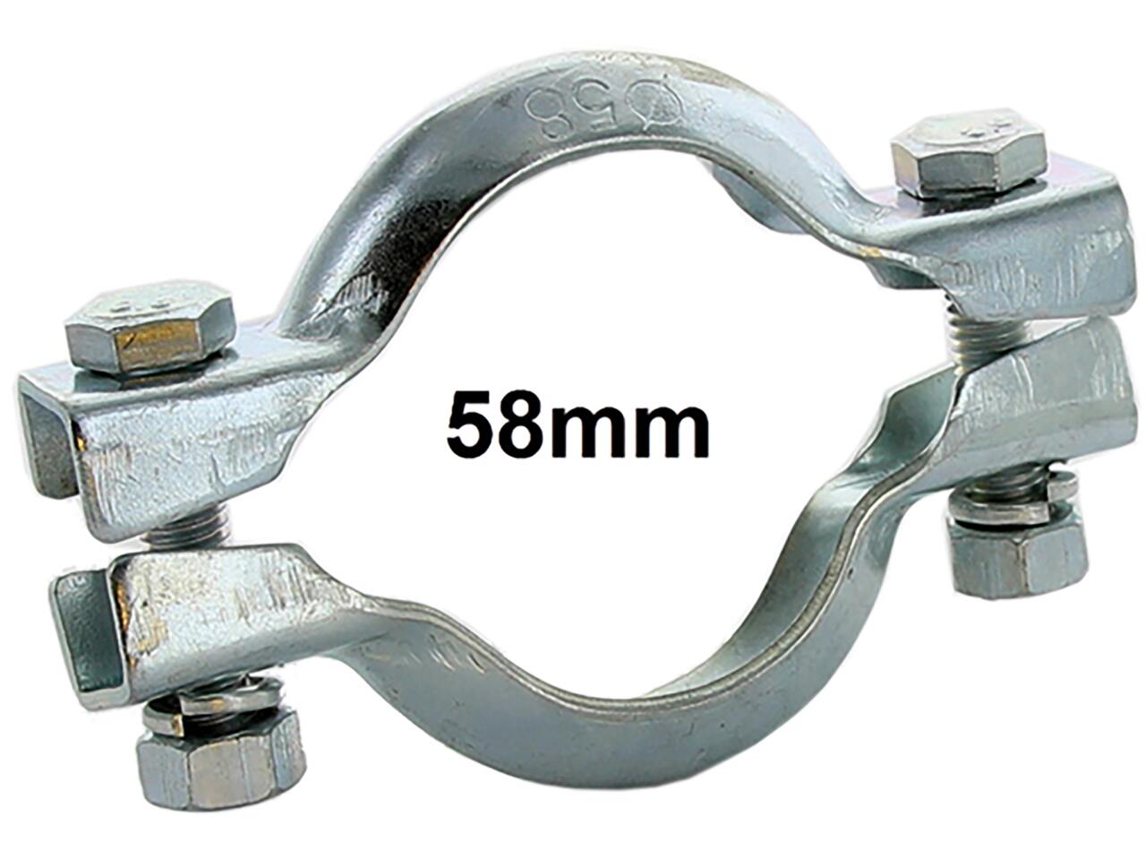 Auspuffschelle (58mm) für das Krümmerrohr. Passend für Renault R4, Dauphine, 4CV