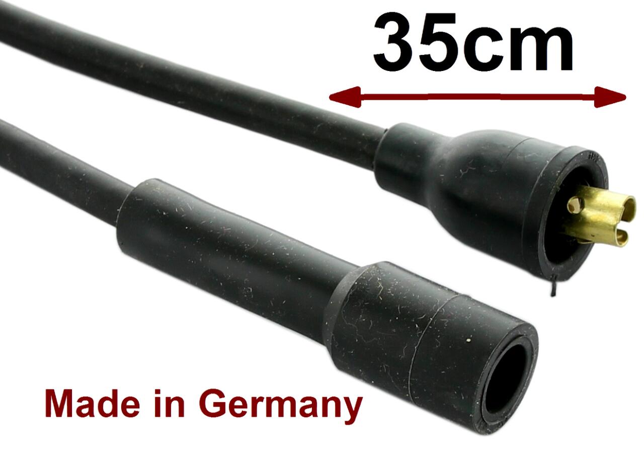 Zündkabel Verteilerkappe zu Zündkerze. Länge: 350mm. Passend für Renault R4, für Zylinder 1 + 2. Made in Germany