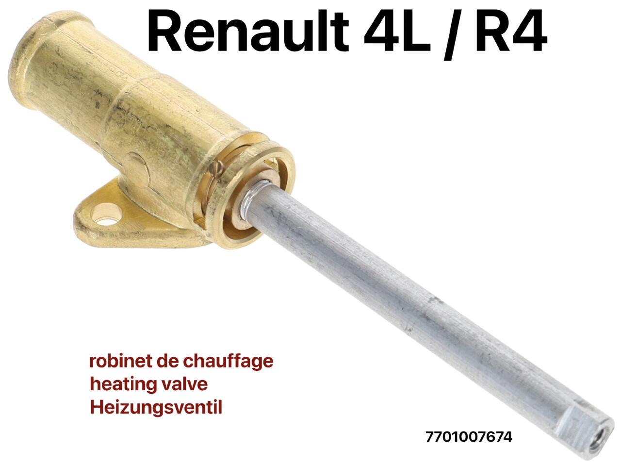 R4, Heizungsventil. Passend für Renault R4 (alle Modelle). Or. Nr. 7701007674.