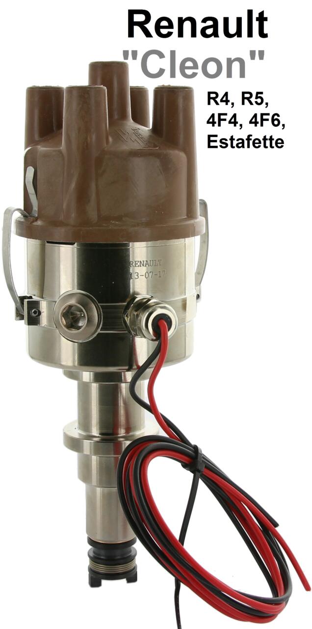 Zündanlage vollelektronisch. Passend für Renault R4 (1108ccm), R5, Estafette, Caravelle, R8/R10. Ohne Unterdruckanschluß! Gerade Verteilerkappe