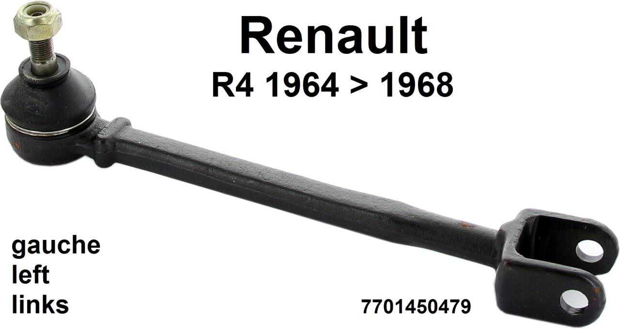 R4, Spurstange komplett links (incl. Spurstangenkopf). Passend für Renault R4, von Baujahr 1964 bis 1968. Or. Nr. 7701450480 Made in Italy