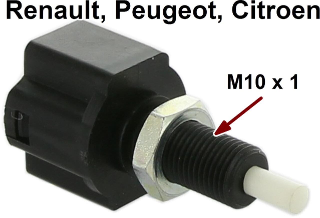 Bremslichtschalter, 2 polig. Gewinde: M10 x 1. Passend für Renault R4, R5, R16. Citroen AX, BX, CX ab Baujahr 1981. Peugeot 205, 504, 505