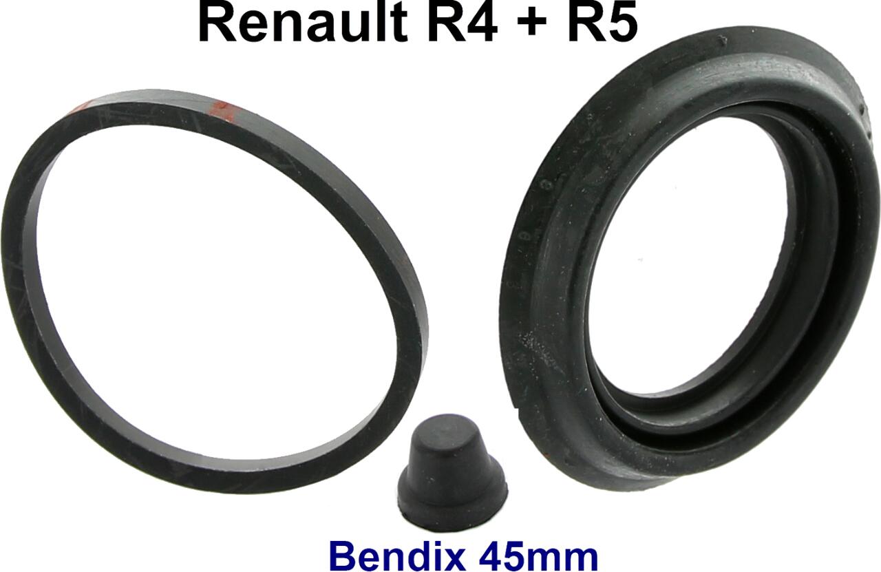 R4/R5, Bremssattel Dichtsatz. Bremssystem: Bendix. Passend für Renault R4 + R5. Kolbendurchmesser: 45mm. Achtung: