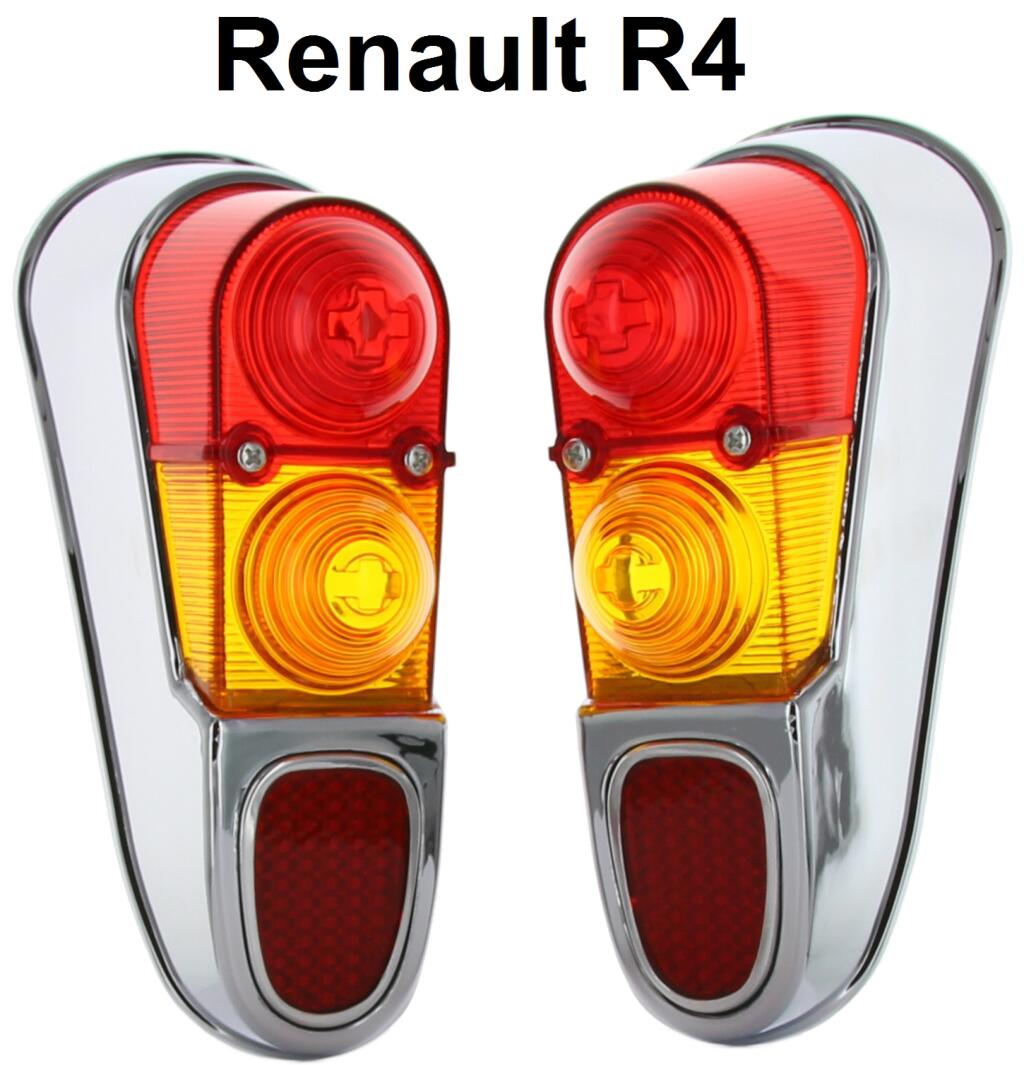 R4, Rücklichtkappe (2 Stück) verchromt! Passend für Renault R4. Die schönen Kappen waren über 25 Jahre nicht mehr lieferbar