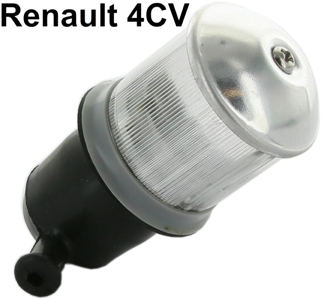 4CV, Nummernschildbeleuchtung komplett. Renault 4CV + Juva