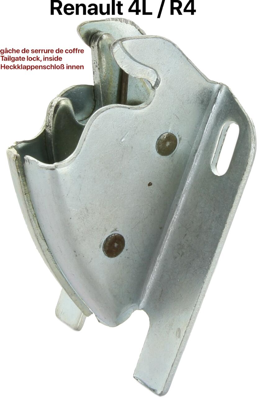 R4, Kofferraumschloss innenseitig (Heckklappenschloss). Passend für Renault R4. Je nach Ausführung, muss die Aufnahme in dem Schloss um 0