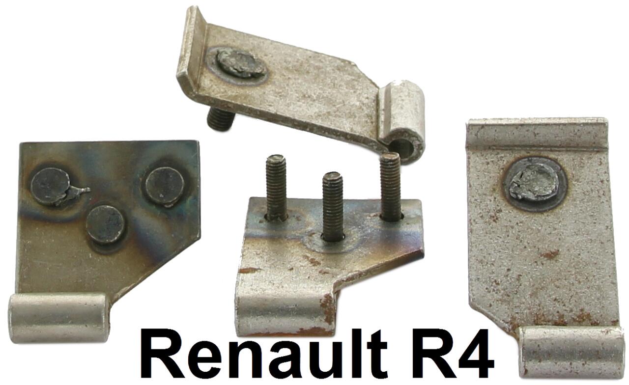 R4, Motorhaube Scharniere (1 Set). Passend für Renault R4.
