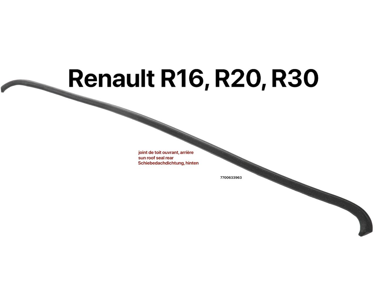 R16/R20/R30, Schiebedachdichtung hinten, für Renault R16, R20, R30. Or.Nr. 7700633963.