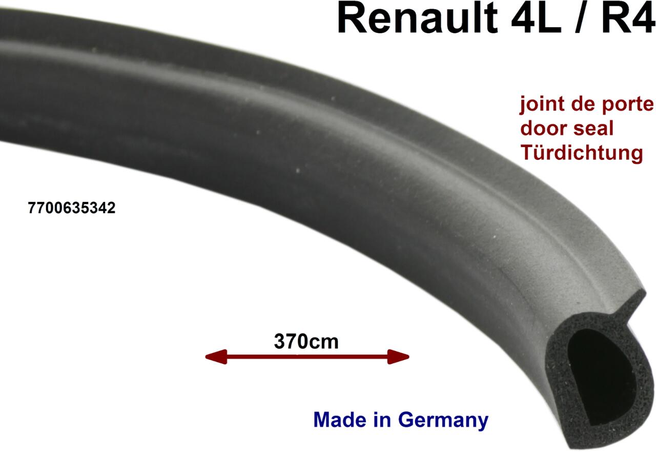 R4, Türdichtung. Per Stück, Made in Germany. Länge: 370cm. Passend für Renault R4 (S128, 112C, 1123, 1128). Für jeweils 1 Tür vorne oder hinten