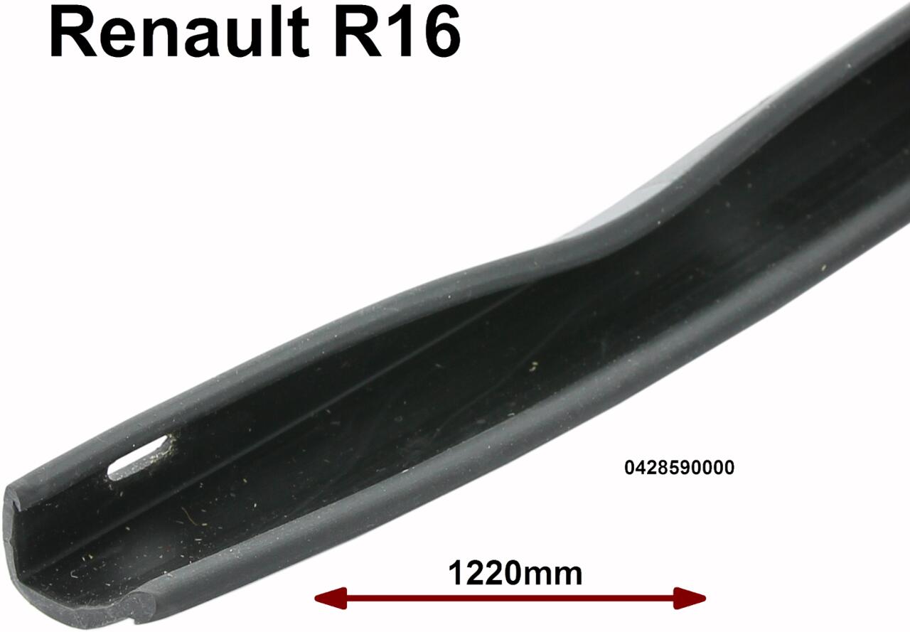 R16, Dichtung Motorhaube zu Stirnwand (Wasserablaufgummi). Passend für Renault R16. Or. Nr. 0428590000